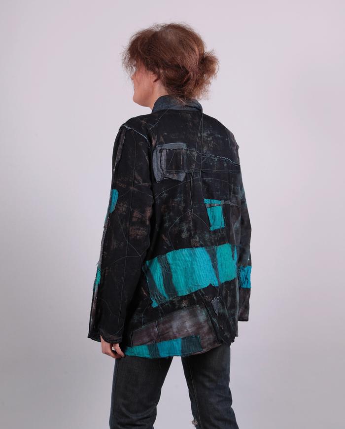 'turquoise city' oversized applique detailed jacket