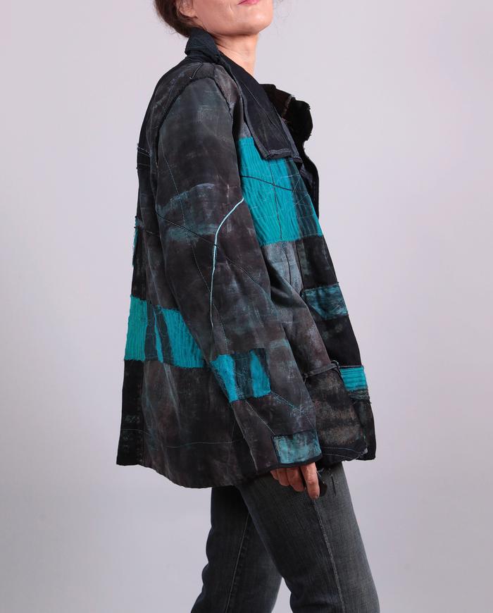 'turquoise city' oversized applique detailed jacket