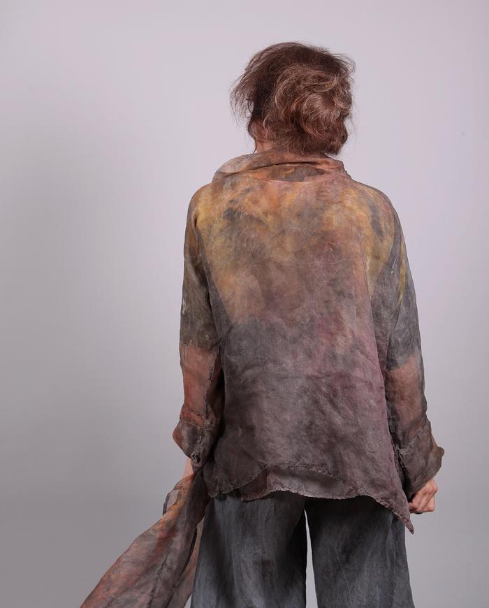 'wrapped in gossamer' distressed silk organza jacket with scarf