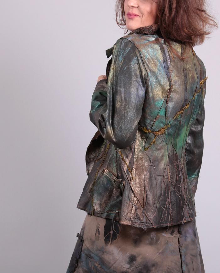 'branched out and rooted' conceptual jacket with applique