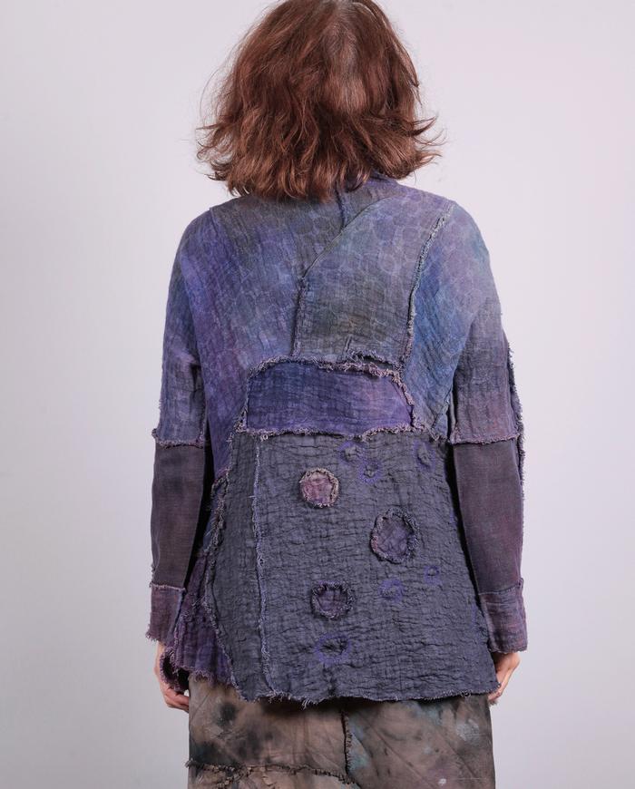 'ripples and pebbles' highly textured pieced-together art jacket