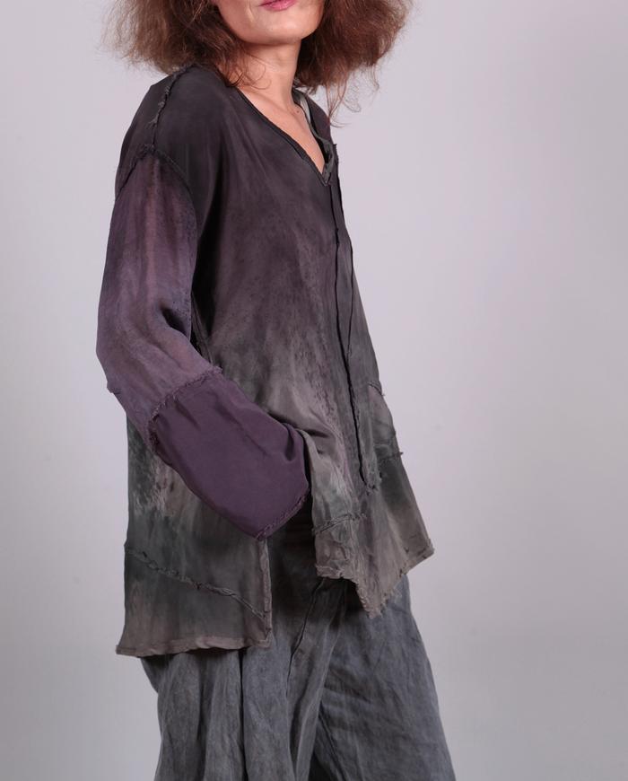 'cutting loose-ly' roomy silk crepe blouse