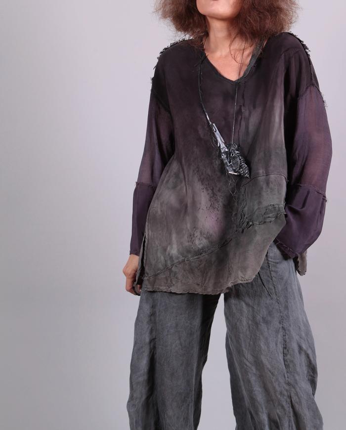 'cutting loose-ly' roomy silk crepe blouse