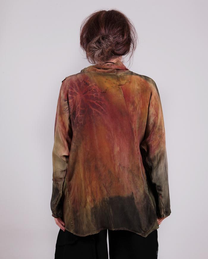 'swooshing leaves' fall palette silk tunic