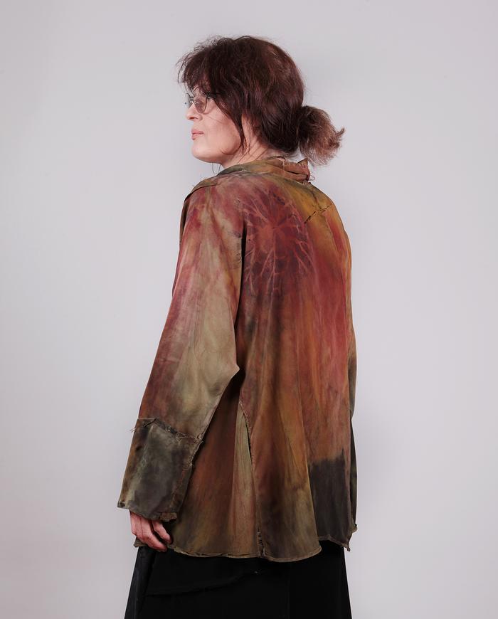 'swooshing leaves' fall palette silk tunic