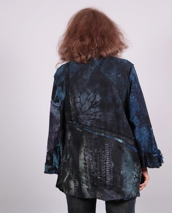 'fairytale garden' oversized mixed fabrics jacket