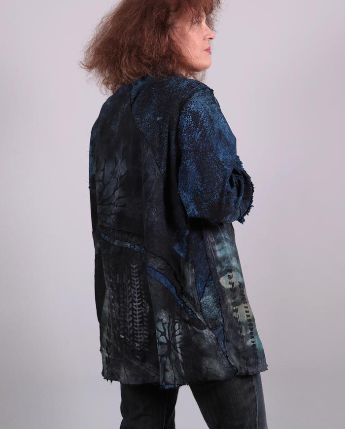 'fairytale garden' oversized mixed fabrics jacket