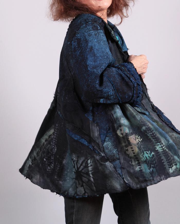 'fairytale garden' oversized mixed fabrics jacket