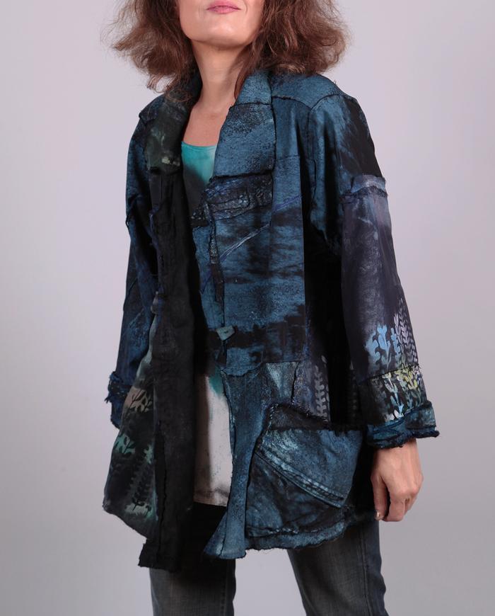 'fairytale garden' oversized mixed fabrics jacket