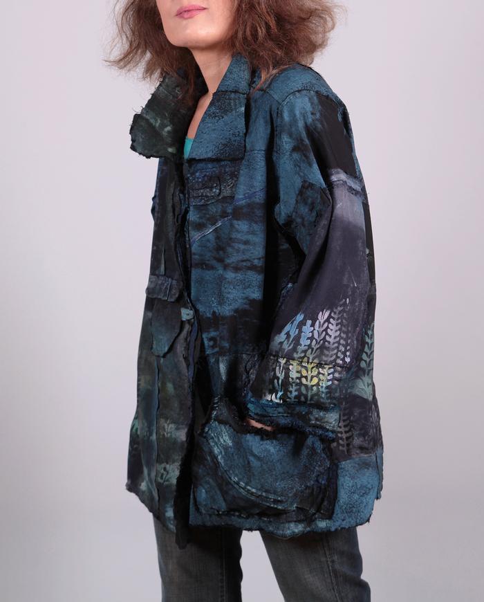 'fairytale garden' oversized mixed fabrics jacket