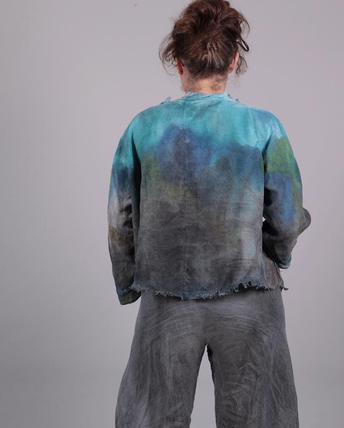 'dreaming of the ocean' short Belgian linen hand-painted top