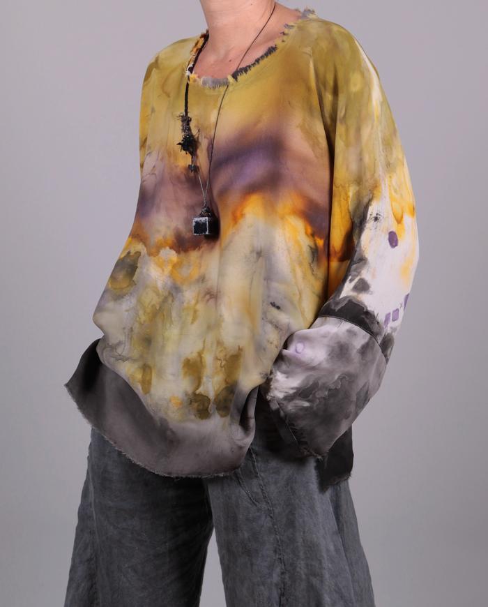 'sailor's sunset' lightweight silk crepe blouse