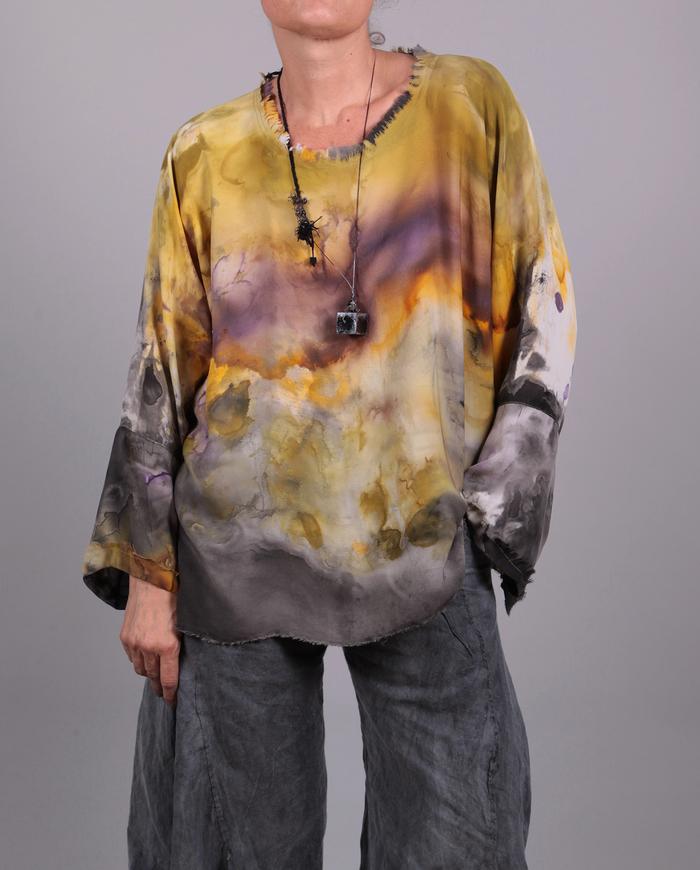 'sailor's sunset' lightweight silk crepe blouse