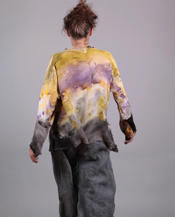 'sailor's sunset' lightweight silk crepe blouse