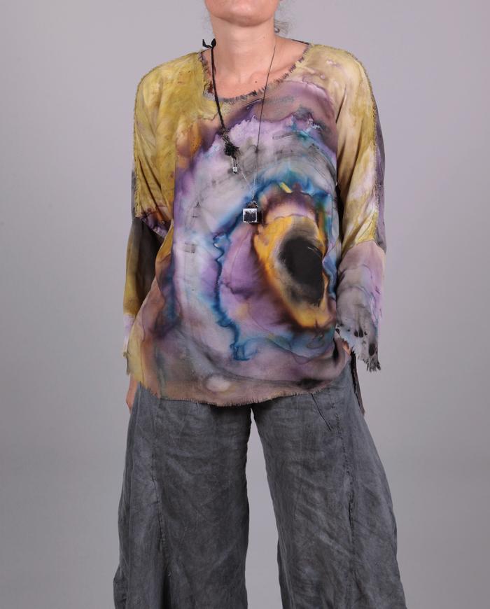 'eye of the storm' silk crepe blouse