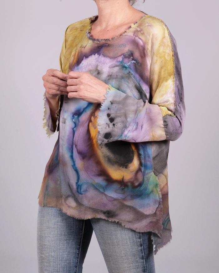 'eye of the storm' silk crepe blouse