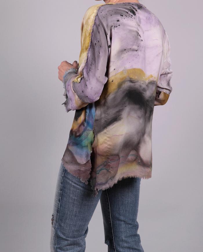'eye of the storm' silk crepe blouse