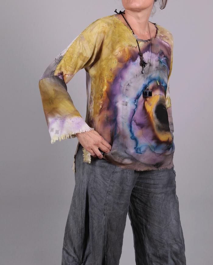 'eye of the storm' silk crepe blouse