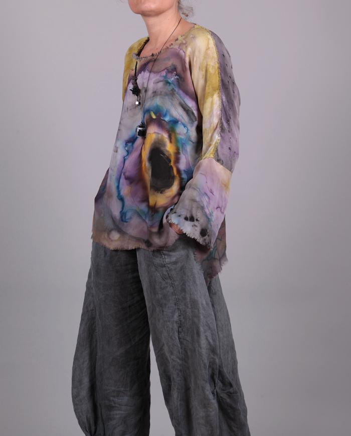 'eye of the storm' silk crepe blouse