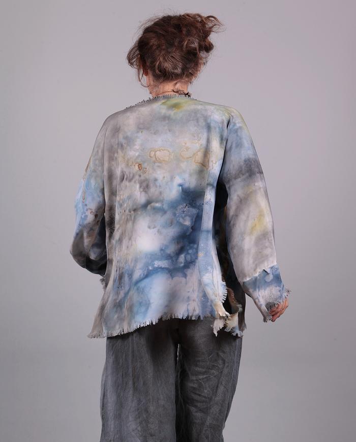 'undisturbed dreaming' loose-fitting hand-painted silk top