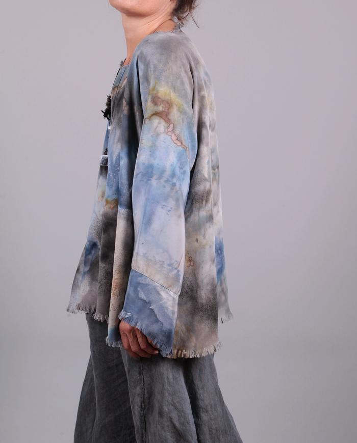 'undisturbed dreaming' loose-fitting hand-painted silk top