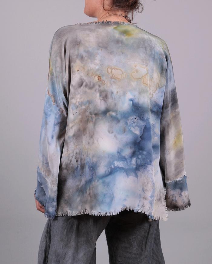 'undisturbed dreaming' loose-fitting hand-painted silk top