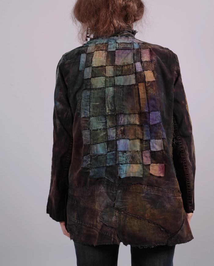 'kaleidoscope of impressions' mixed patterns art to wear jacket