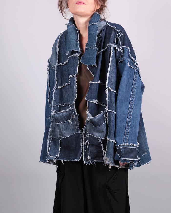 'in love with denim' patchwork oversized/one size jacket