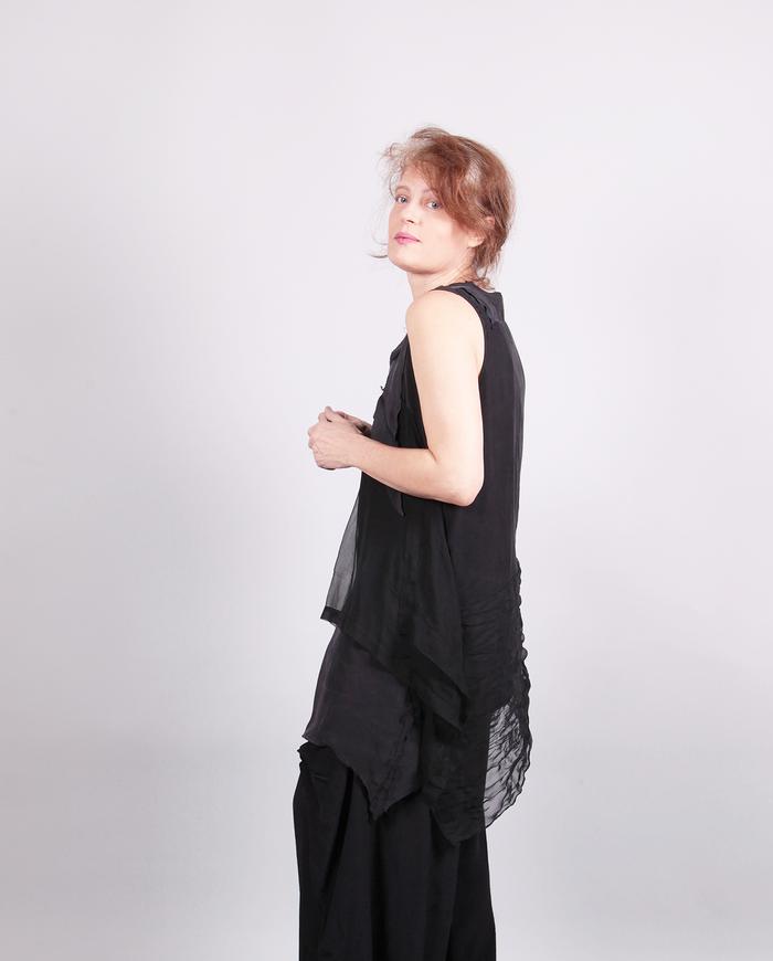 'shades of black' layered sleeveless top