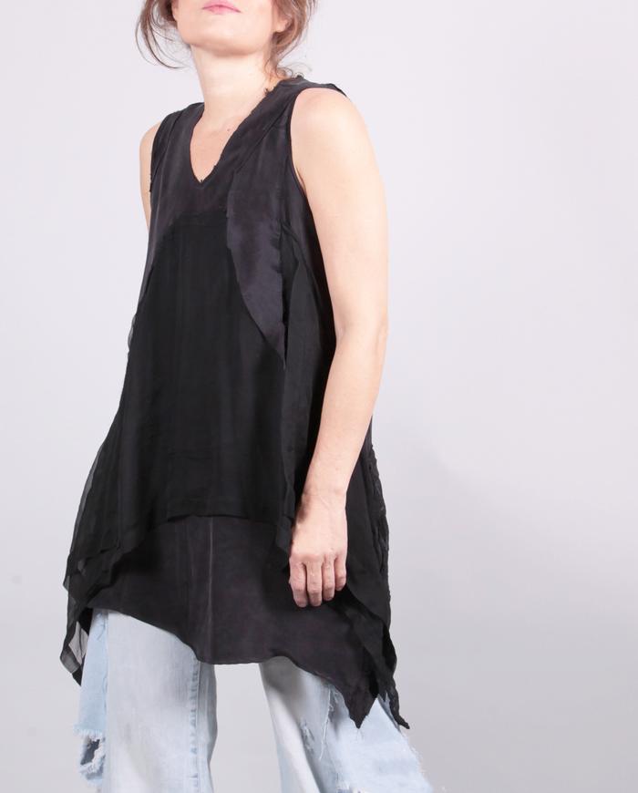 'shades of black' layered sleeveless top