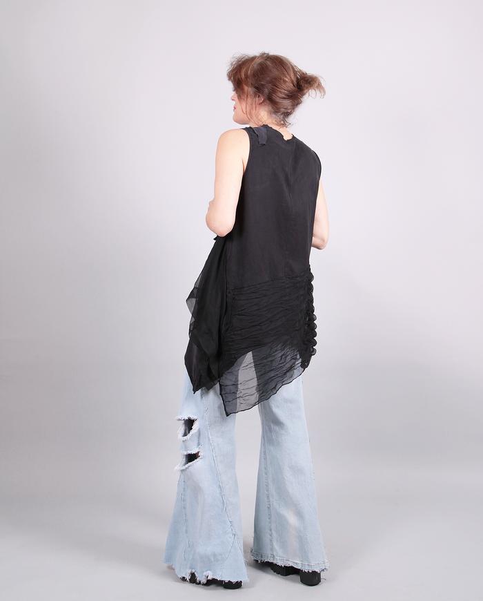 'shades of black' layered sleeveless top