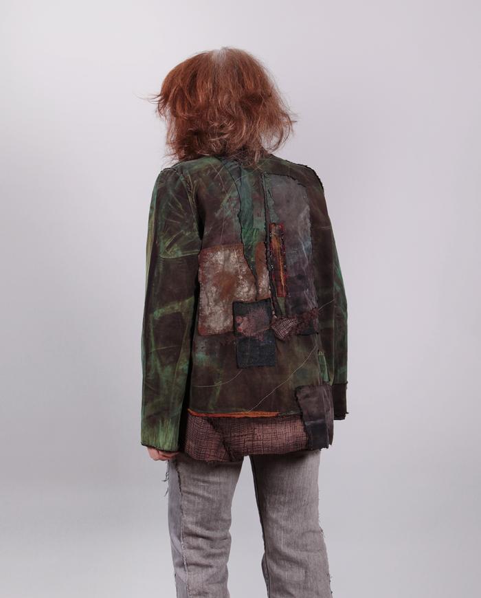 'lost in the forest' brown and green loose-fitting jacket