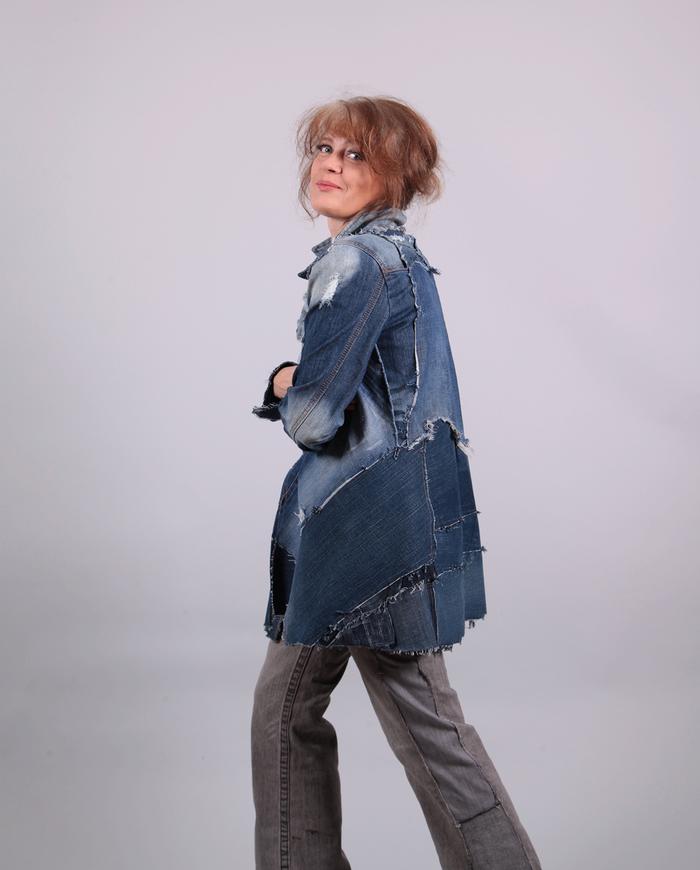 'a tale of many vintage jeans' recycled denim jacket