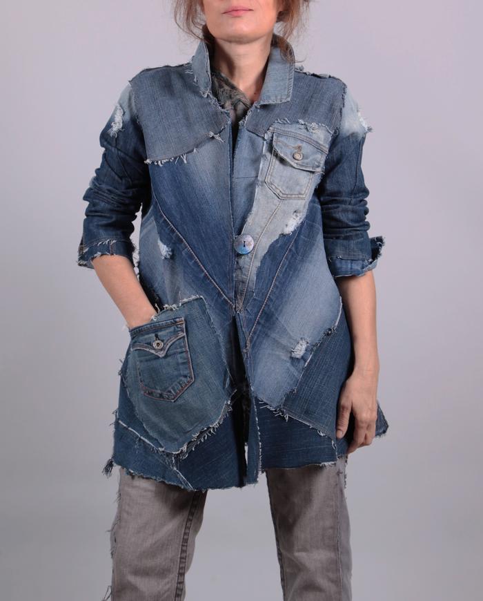 'a tale of many vintage jeans' recycled denim jacket