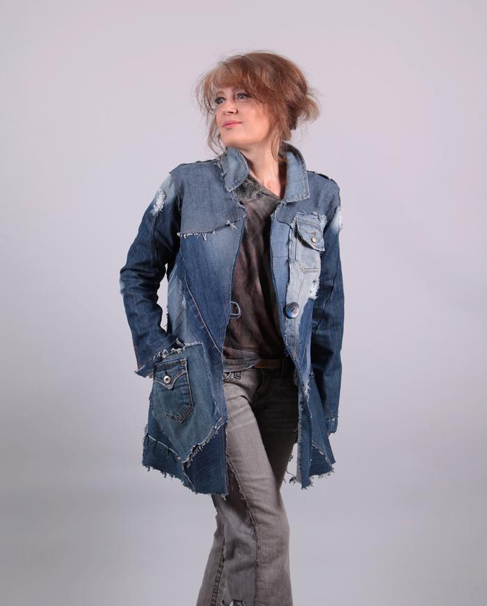 'a tale of many vintage jeans' recycled denim jacket