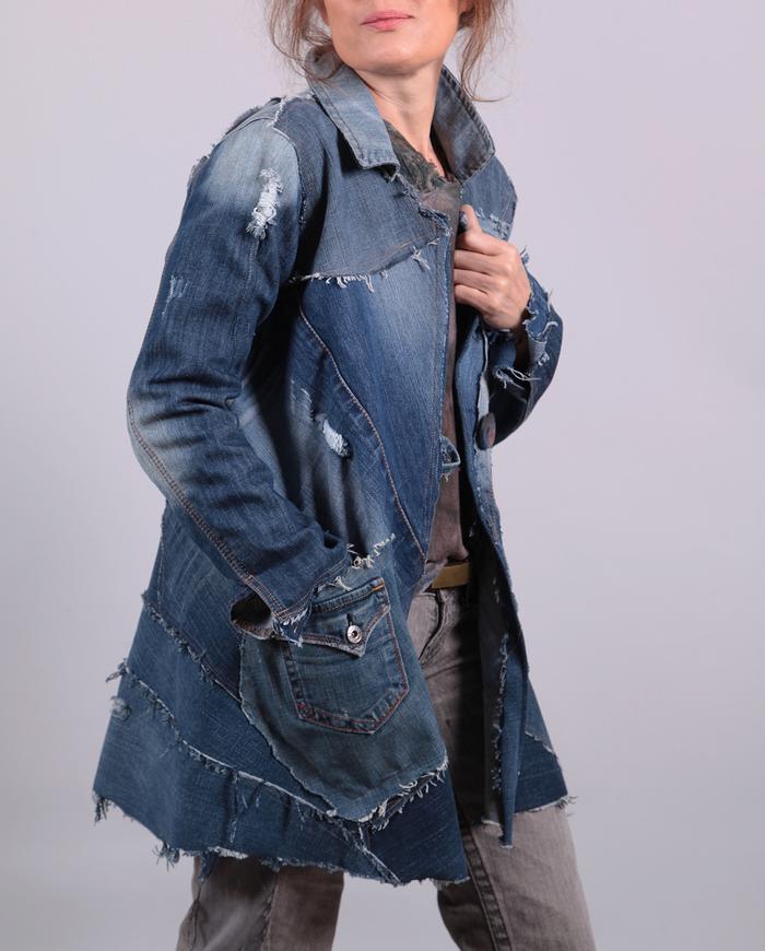 'a tale of many vintage jeans' recycled denim jacket