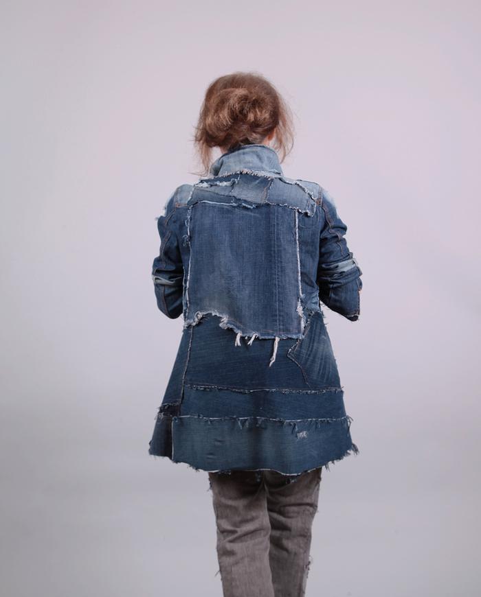 'a tale of many vintage jeans' recycled denim jacket