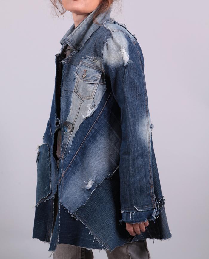 'a tale of many vintage jeans' recycled denim jacket