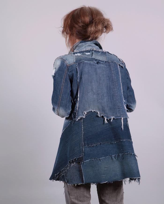 'a tale of many vintage jeans' recycled denim jacket