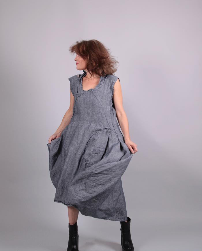 'feel the fun' Belgian linen full maxi dress