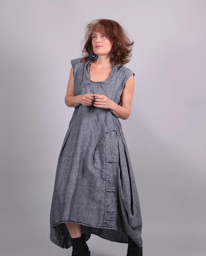 'feel the fun' Belgian linen full maxi dress