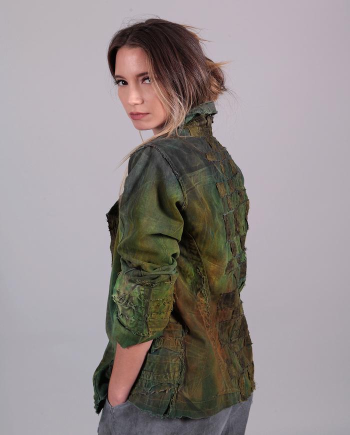 'firmly planted' fitted artwear jacket