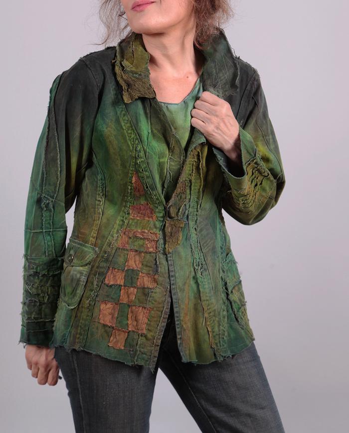'firmly planted' fitted artwear jacket