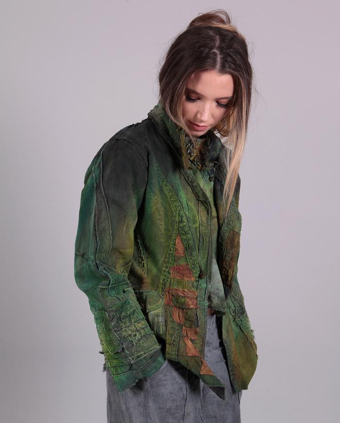 'firmly planted' fitted artwear jacket