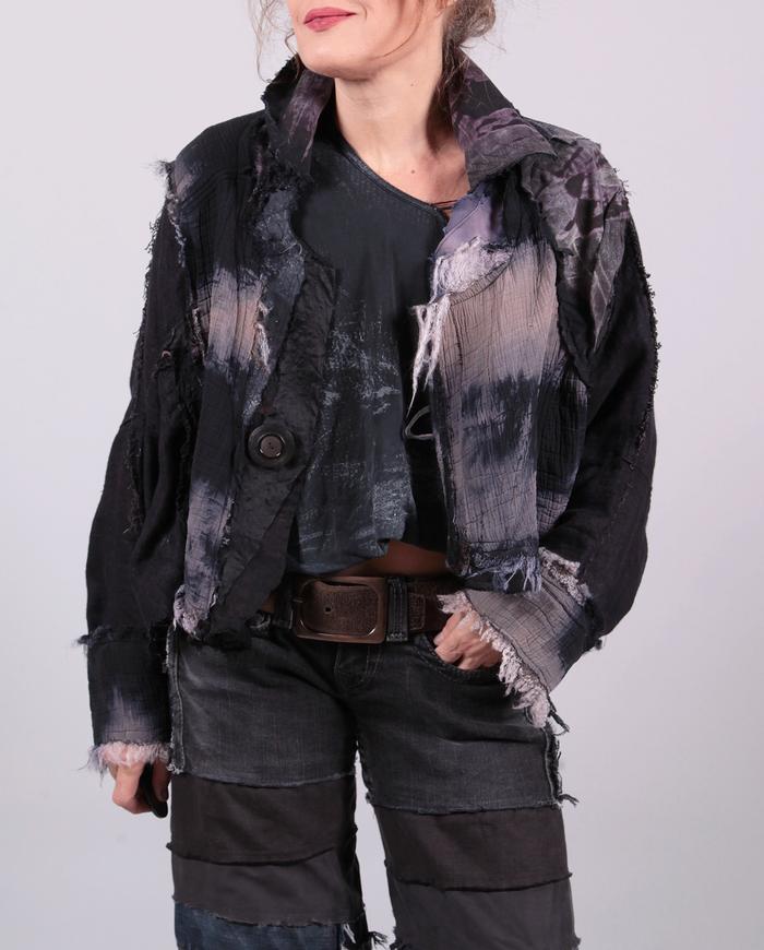 'a midnight dream catcher' textured short distressed jacket