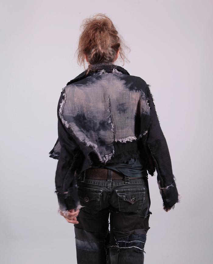 'a midnight dream catcher' textured short distressed jacket