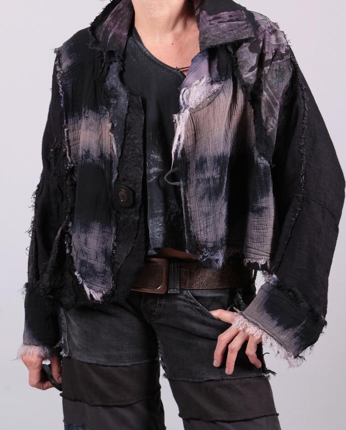 'a midnight dream catcher' textured short distressed jacket