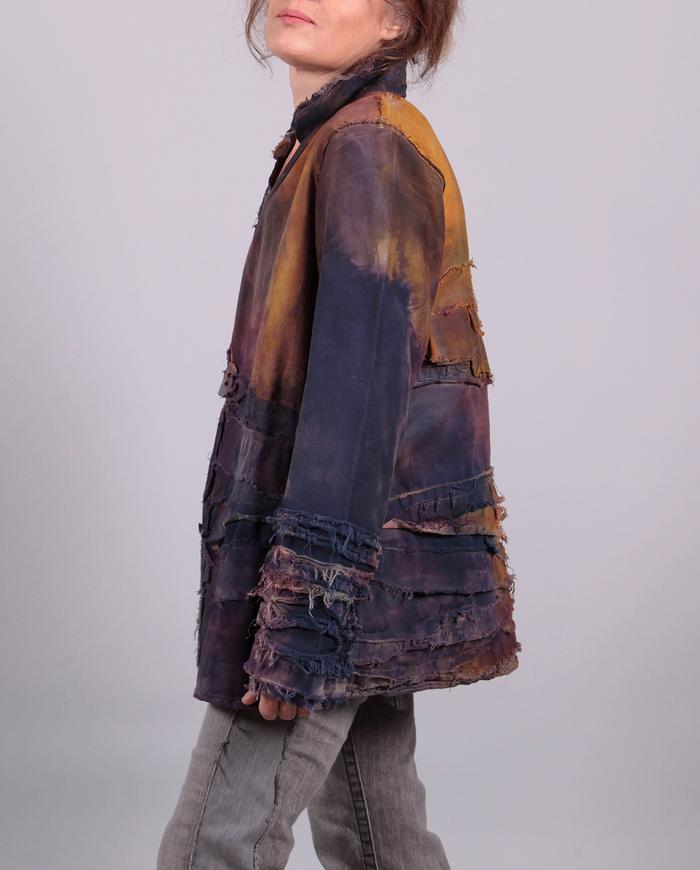 'sun never sets' hand-painted art jacket