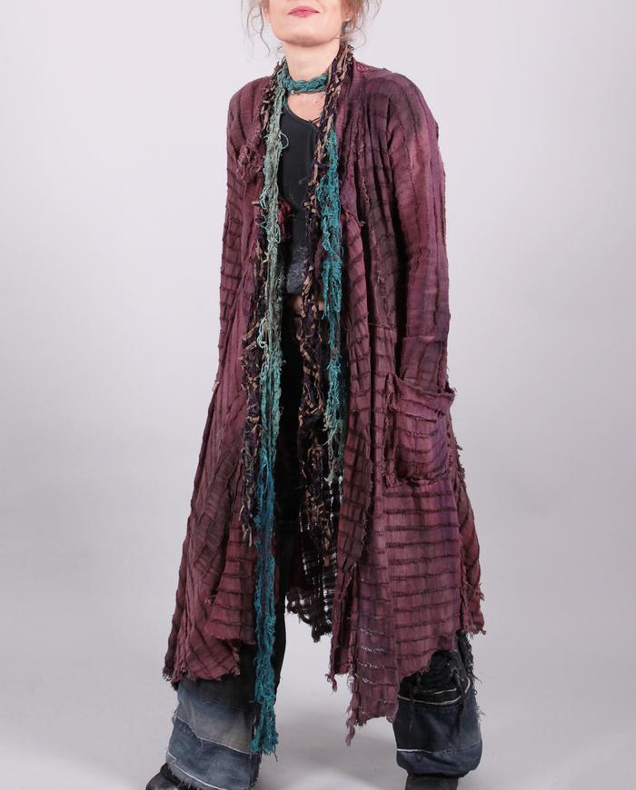 'berries and wine' open weave hemp duster