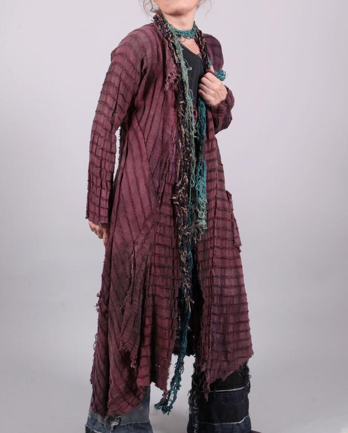 'berries and wine' open weave hemp duster